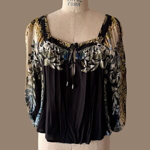 Free People Boho Floral Blouse